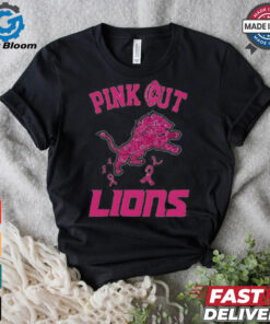 Pink out Breast Cancer Detroit Lions diamond heart shirt