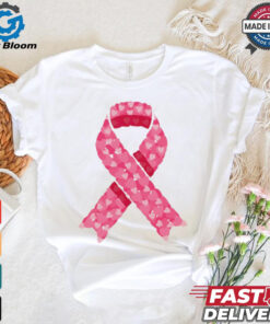 Pink ribbon heart October Breast Cancer Awareness shirt