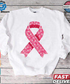 Pink ribbon heart October Breast Cancer Awareness shirt