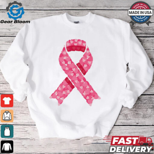 Pink ribbon heart October Breast Cancer Awareness shirt