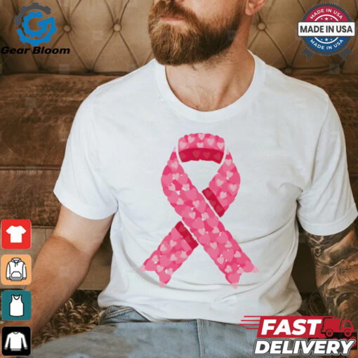 Pink ribbon heart October Breast Cancer Awareness shirt