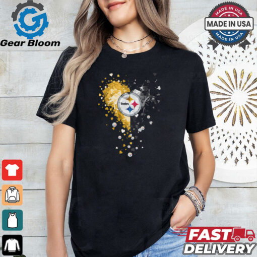 Pittsburgh Steelers Crystal Heart Shirt