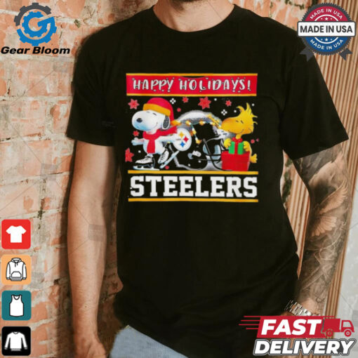 Pittsburgh Steelers Snoopy and Woodstock Happy Holidays shirt