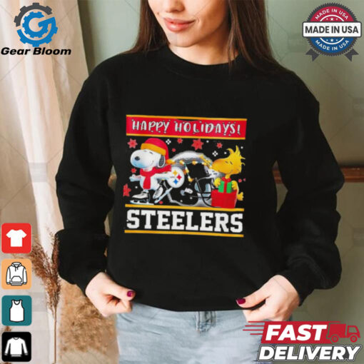 Pittsburgh Steelers Snoopy and Woodstock Happy Holidays shirt