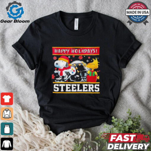 Pittsburgh Steelers Snoopy and Woodstock Happy Holidays shirt