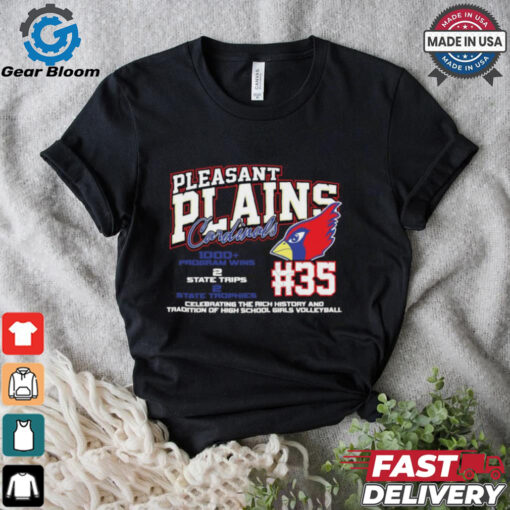 Pleasant Plains Cardinals #35 Celebrating The Rich History And Tradition Of High School Girls Volleyball Shirt