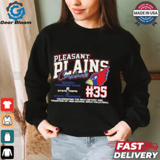 Pleasant Plains Cardinals #35 Celebrating The Rich History And Tradition Of High School Girls Volleyball Shirt