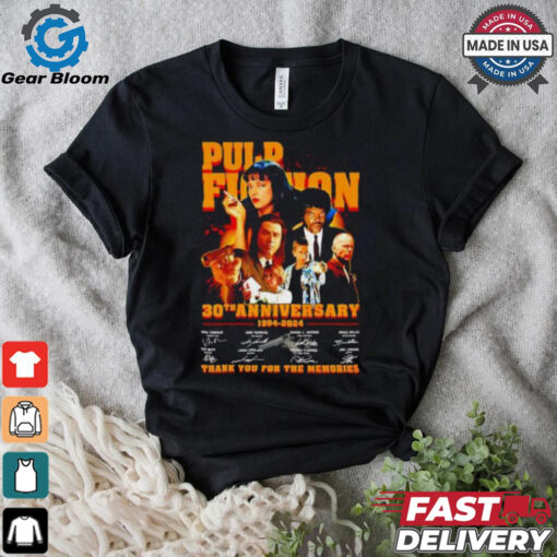 Pulp Fiction 30th anniversary 1994 2024 signature thank you for the memories shirt