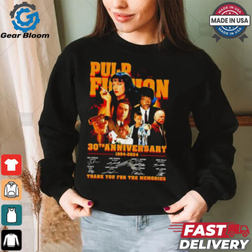 Pulp Fiction 30th anniversary 1994 2024 signature thank you for the memories shirt