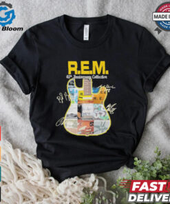 R.E.M band 45th anniversary collection guitar signatures shirt