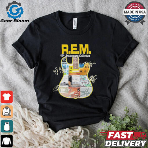 R.E.M band 45th anniversary collection guitar signatures shirt