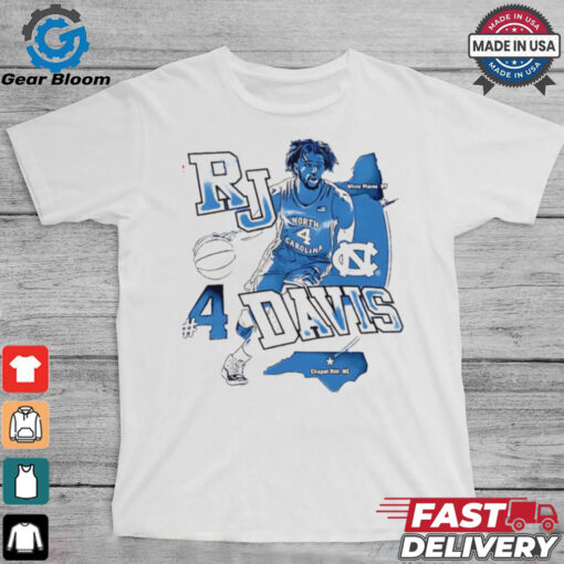 RJ Davis North Carolina Tar Heels Journey Blue shirt