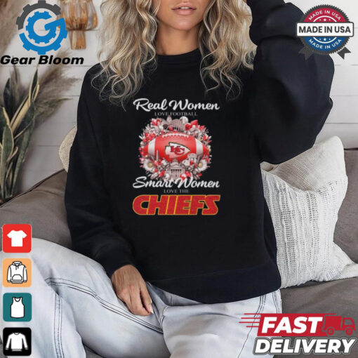 Real Women Love Football Smart Women Love The Kansas City Chiefs Flower Shirt