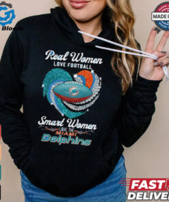 Real Women Love Football Smart Women Love The Miami Dolphins Heart Diamond 2024 shirt