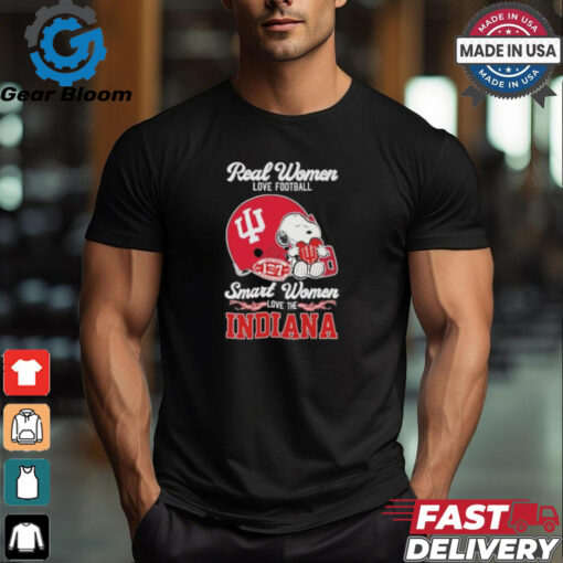 Real Women Love Football Smart Women Love The New Indiana Hoosiers X Snoopy Shirt