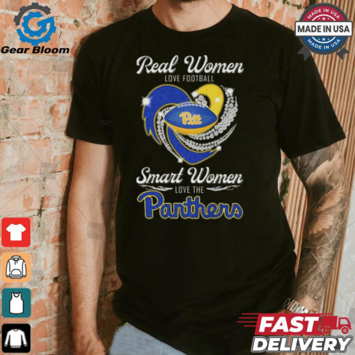 Real Women Love Football Smart Women Love The Panthers Diamond Heart Shirt