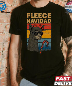 Retro fleece navidad llama Christmas shirt