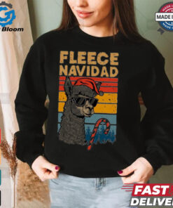 Retro fleece navidad llama Christmas shirt