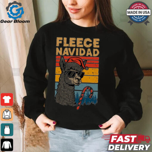 Retro fleece navidad llama Christmas shirt