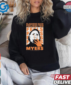 Riot Society Halloween 2024 Michael Myers Slashers Have Feelings Too Painting t shirt