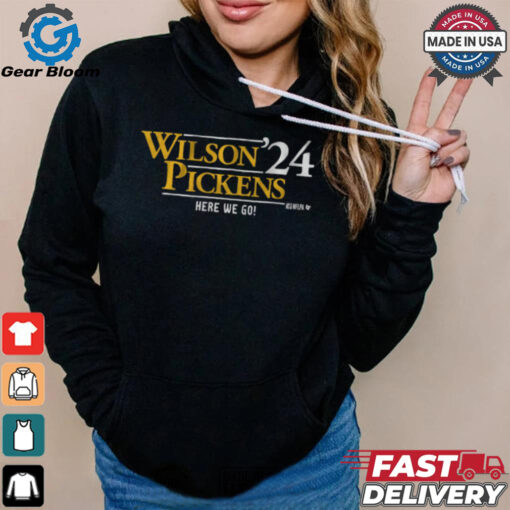 Russell Wilson & George Pickens Wilson Pickens ’24 Here We Go Pittsburgh Steelers T Shirts