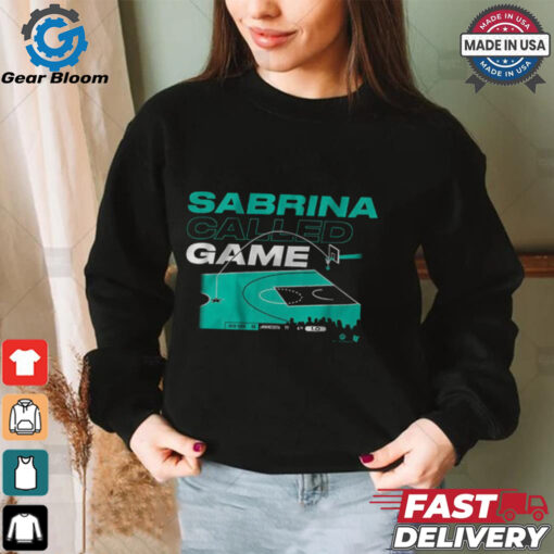 Sabrina Ionescu Called Game from the Logo Shirt