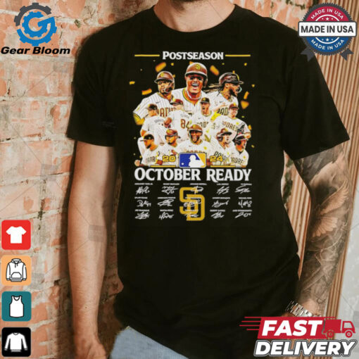 San Diego Padres team 2024 October ready postseason signatures shirt