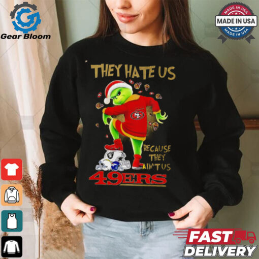 San Francisco 49ers x Grinch They hate us because they ain’t us helmet shirt