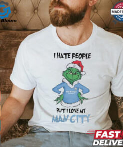 Santa Grinch I hate people but I love my Man City 2024 shirt