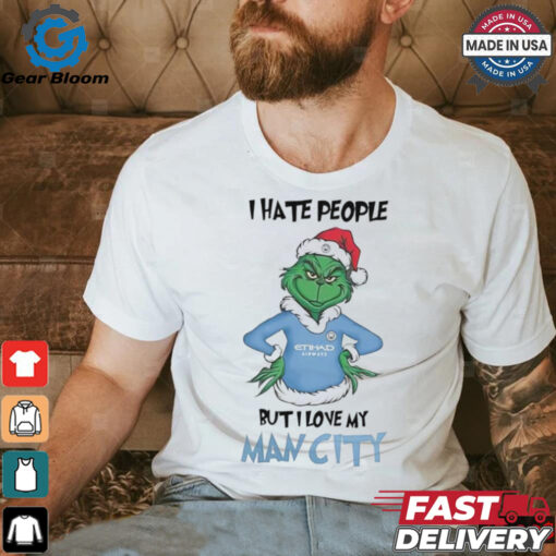 Santa Grinch I hate people but I love my Man City 2024 shirt