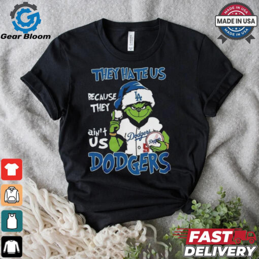 Santa Grinch Los Angeles Dodgers MLB They Hate Us Because They Ain’t Us Christmas 2024 Shirt