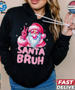 Santa blowing bubble gum Santa bruh Christmas shirt