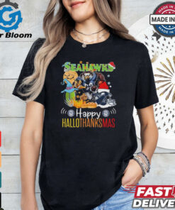 Seattle Seahawks Happy Hallothanksmas 2024 T shirt