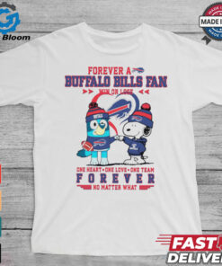 Snoopy and Bluey forever a Buffalo Bills fan win or lose shirt