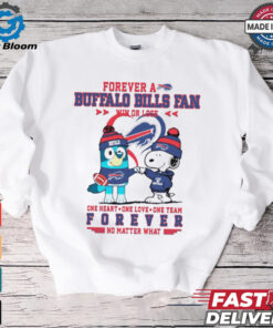 Snoopy and Bluey forever a Buffalo Bills fan win or lose shirt