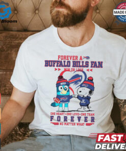 Snoopy and Bluey forever a Buffalo Bills fan win or lose shirt