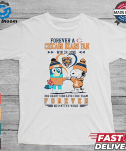 Snoopy and Bluey forever a Chicago Bears fan win or lose shirt