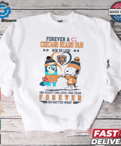 Snoopy and Bluey forever a Chicago Bears fan win or lose shirt