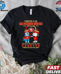 Snoopy and Bluey forever a San Francisco 49ers fan win or lose shirt