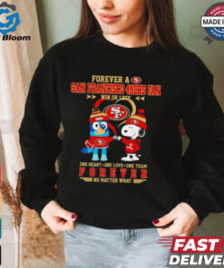 Snoopy and Bluey forever a San Francisco 49ers fan win or lose shirt