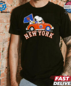 Snoopy and Woodstock driving car New York Mets 2024 MLB Playoff shirt