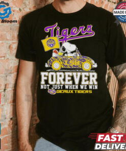 Snoopy driving car LSU Tigers forever not just when we win shirt