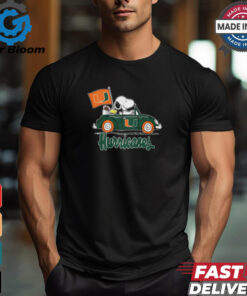 Snoppy In Car The Miami Hurricanes 2024 Shirt