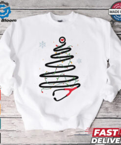 Stethoscope nurse Christmas tree shirt