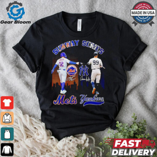 Subway Series New York Mets Lindor and Yankees Juan skyline shirt