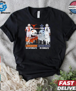 Texas Longhorns on saturdays vs Dallas Cowboys on sundays skyline shirt