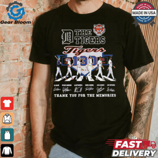 The Detroit Tigers 130 years 1894 2024 thank you for the memories signatures shirt