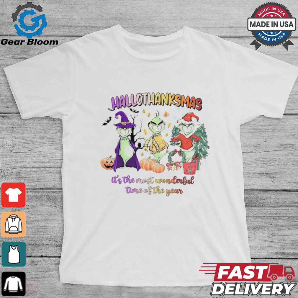 The Grinch Hallothanksmas it’s the most wonderful time of the year Christmas shirt The Grinch Hallothanksmas it’s the most wonderful time of the year Christmas shirt