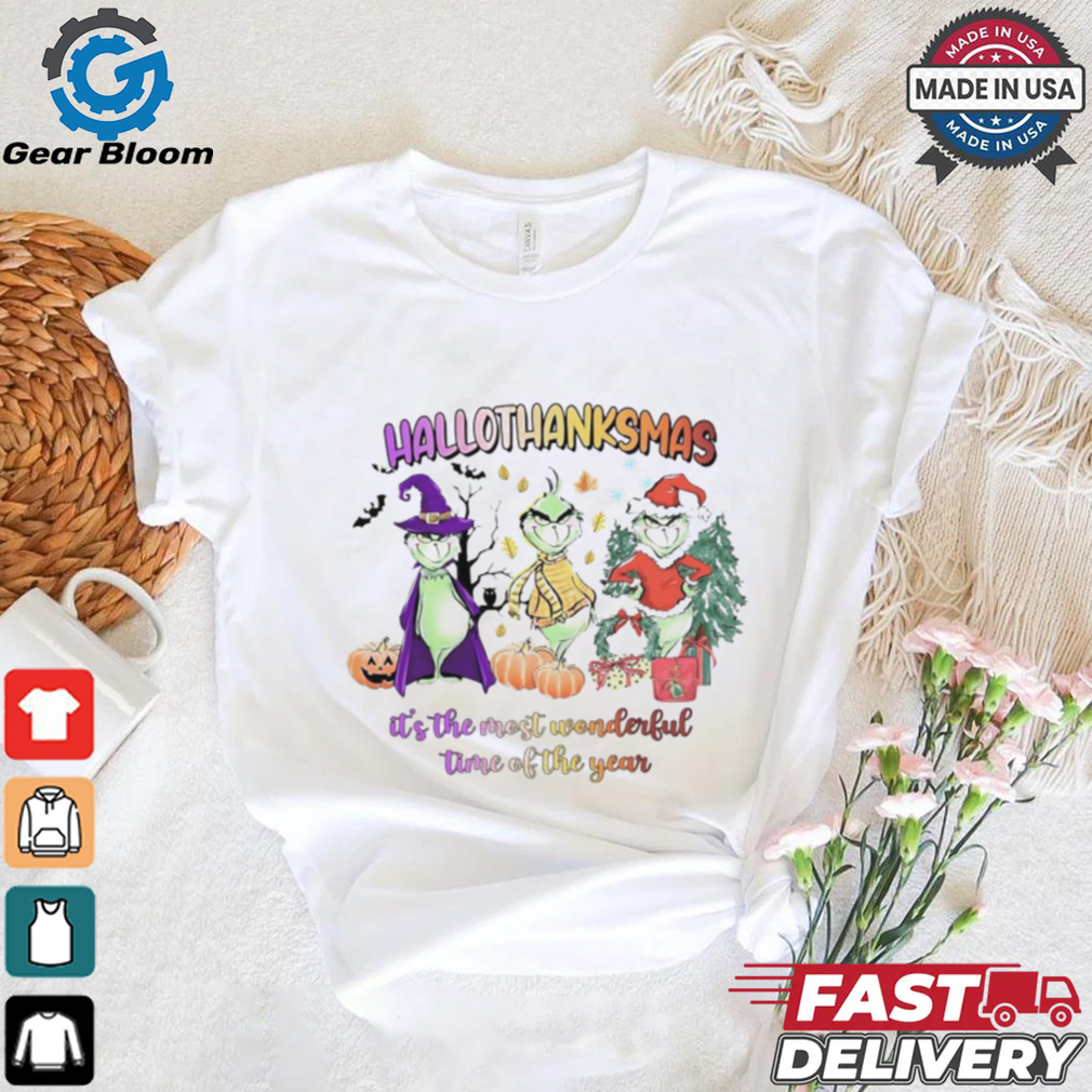 The Grinch Hallothanksmas it’s the most wonderful time of the year Christmas shirt The Grinch Hallothanksmas it’s the most wonderful time of the year Christmas shirt