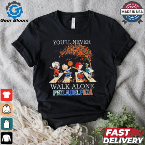 The Peanuts Characters X Philadelphia Sports Teams You’ll Never Walk Alone Shirt